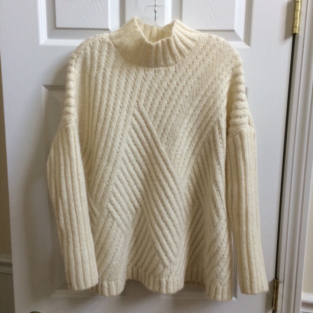 MANGO White Chunky Sweater